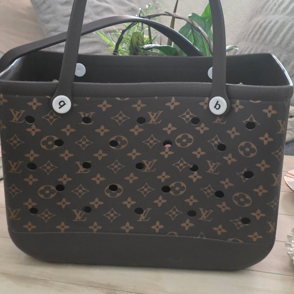 NOT A BOGG BAG luxury inspired brown Perforated Tote Bag EXTRA LARGE New